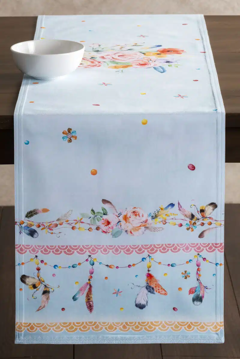 Ibiza Blue Table Runner-double side