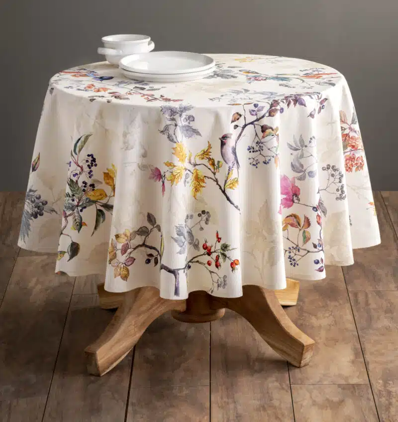 Equinoxe Beige Round Tablecloth
