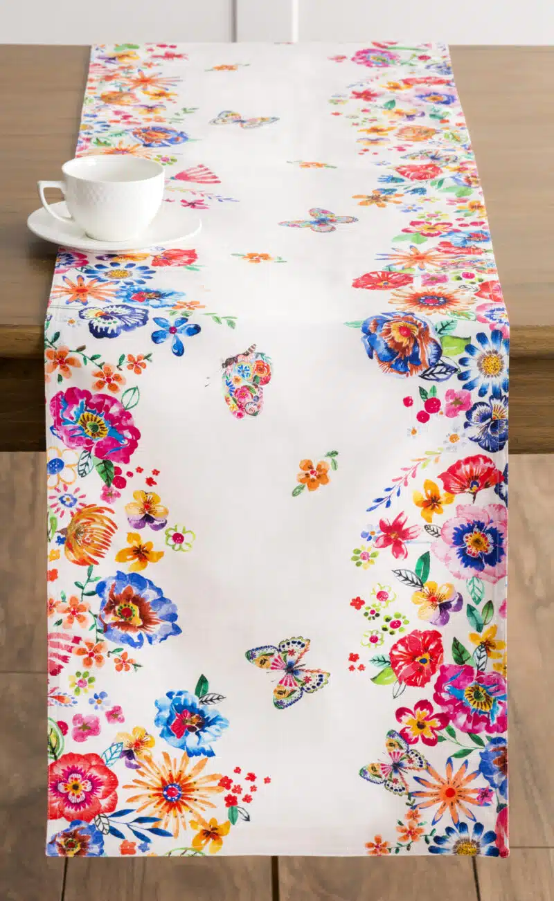 Happy Florals High summer Table Runner-double side