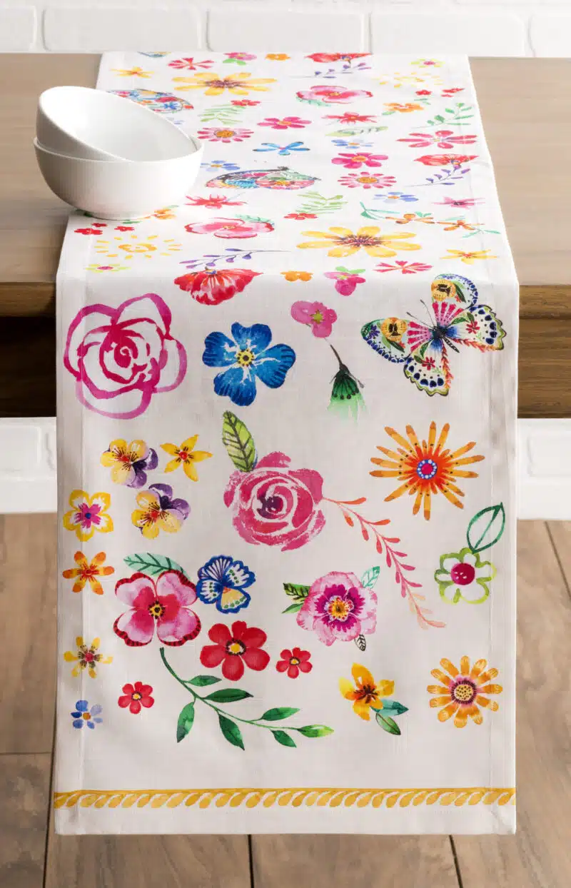 Happy Florals Sweety Table Runner-Single Side