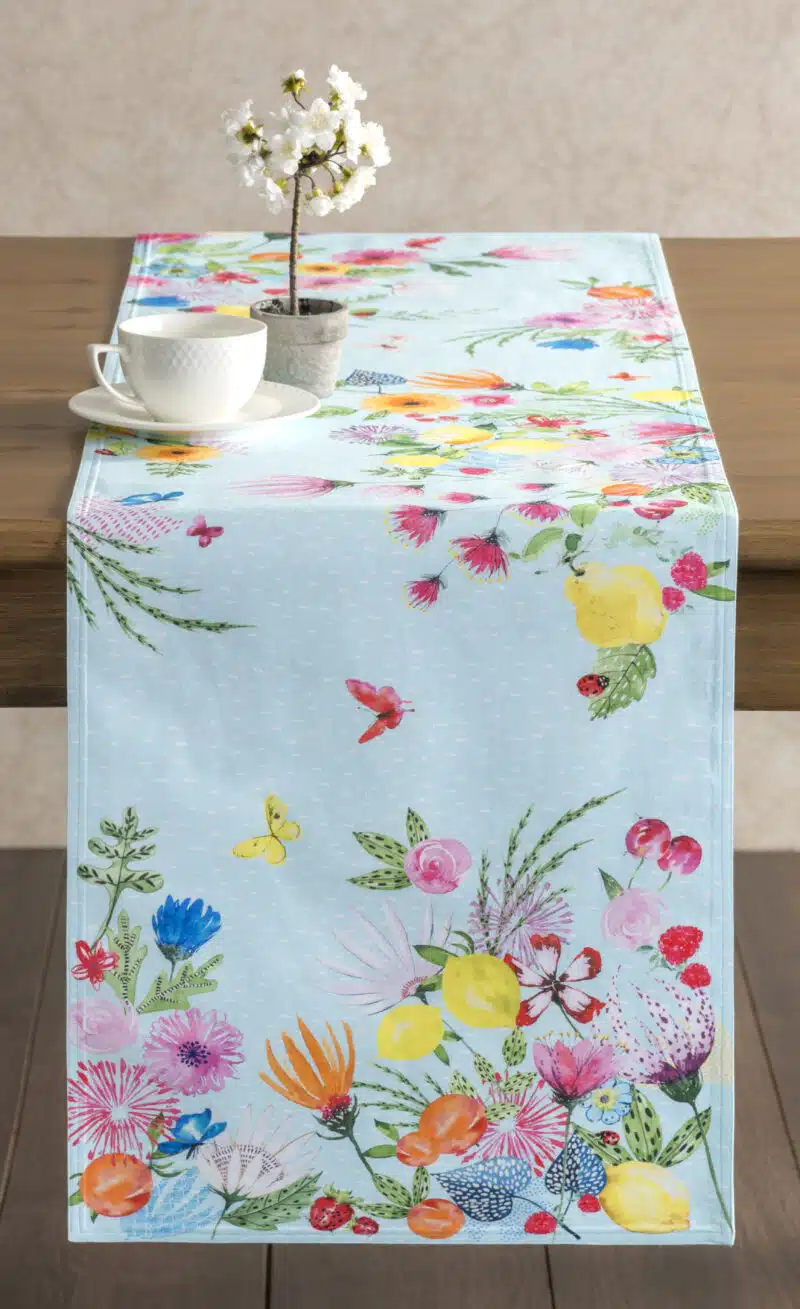 Jardin D'et Mint Table Runner-double side
