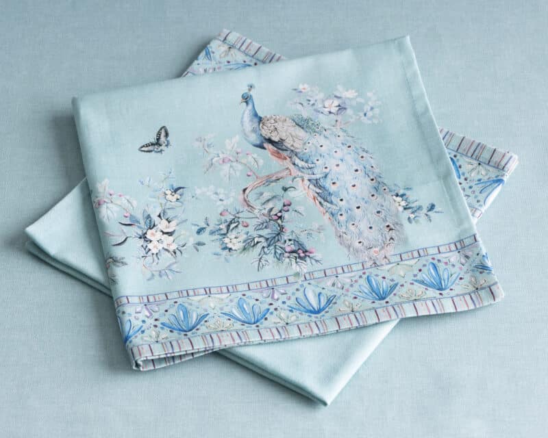 PEACOCK UTOPIA PASTEL TURQUOISE NAPKIN