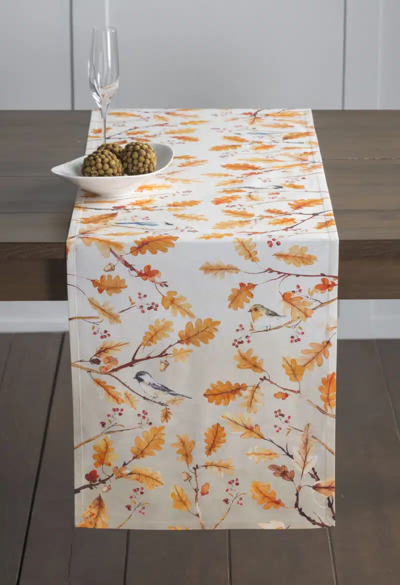 Oak Leaves Table Runner - single side