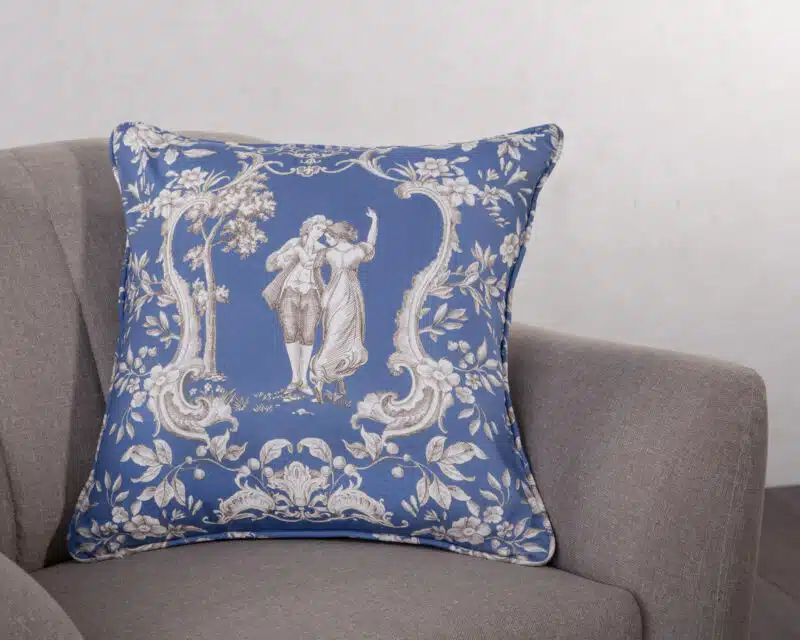 Joli Jouy - Blue Decorative Cushion Cover
