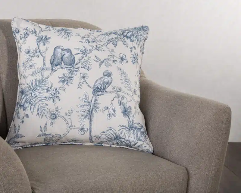 Jouy Paradis - Blue Decorative Cushion Cover