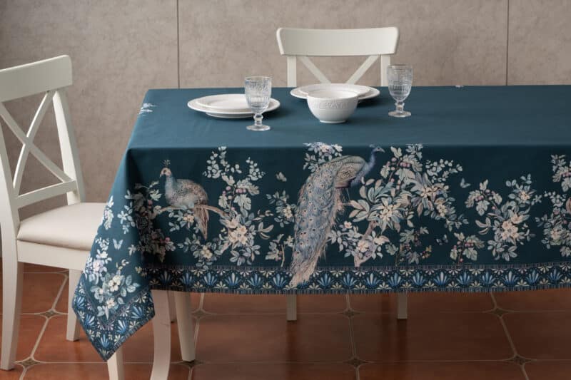 PEACOCK UTOPIA  DEEP SEA TABLECLOTH