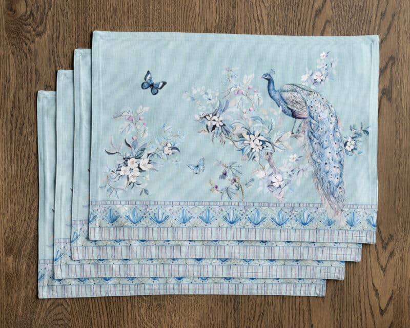PEACOCK UTOPIA PASTEL TURQUOISE PLACEMAT