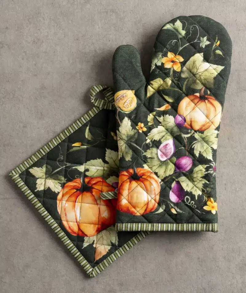 Pumpkin Garden - Dark Green Glove & Potholder