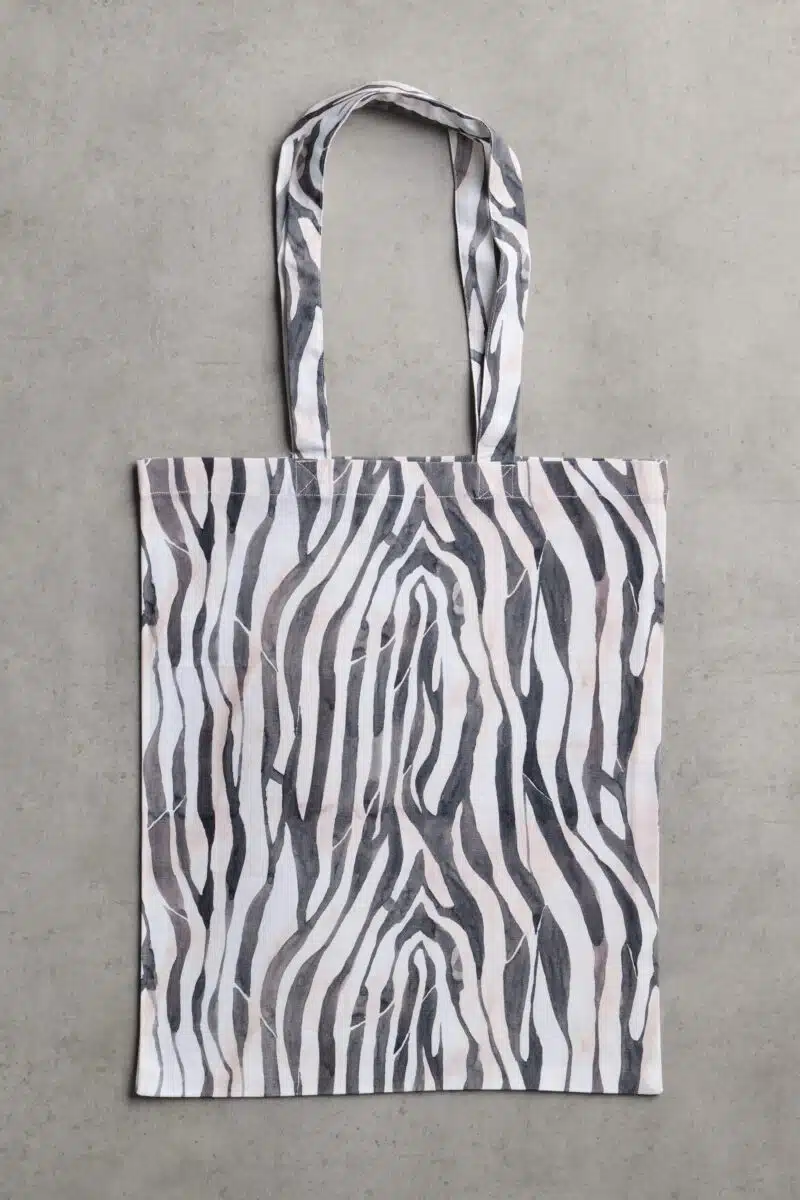 Zebra - Blue Basic Tote Bag