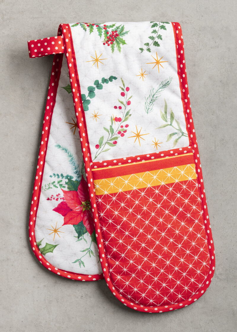 Poinsettia Christmas Double Glove
